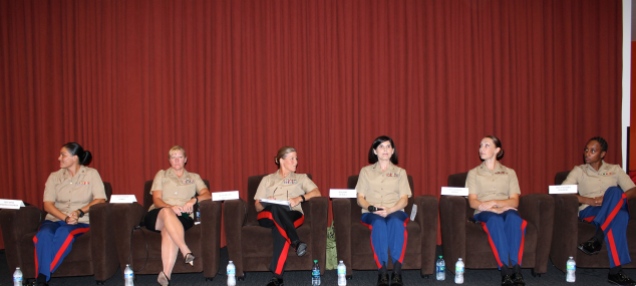 Capt. Evita Mosqueda-Chapman, Lt. Col. Tiffany Harris, BGen. Helen Pratt, Maj. Amy Punzel, Capt. Allison Weeks, 1st Lt. Kanika Childers